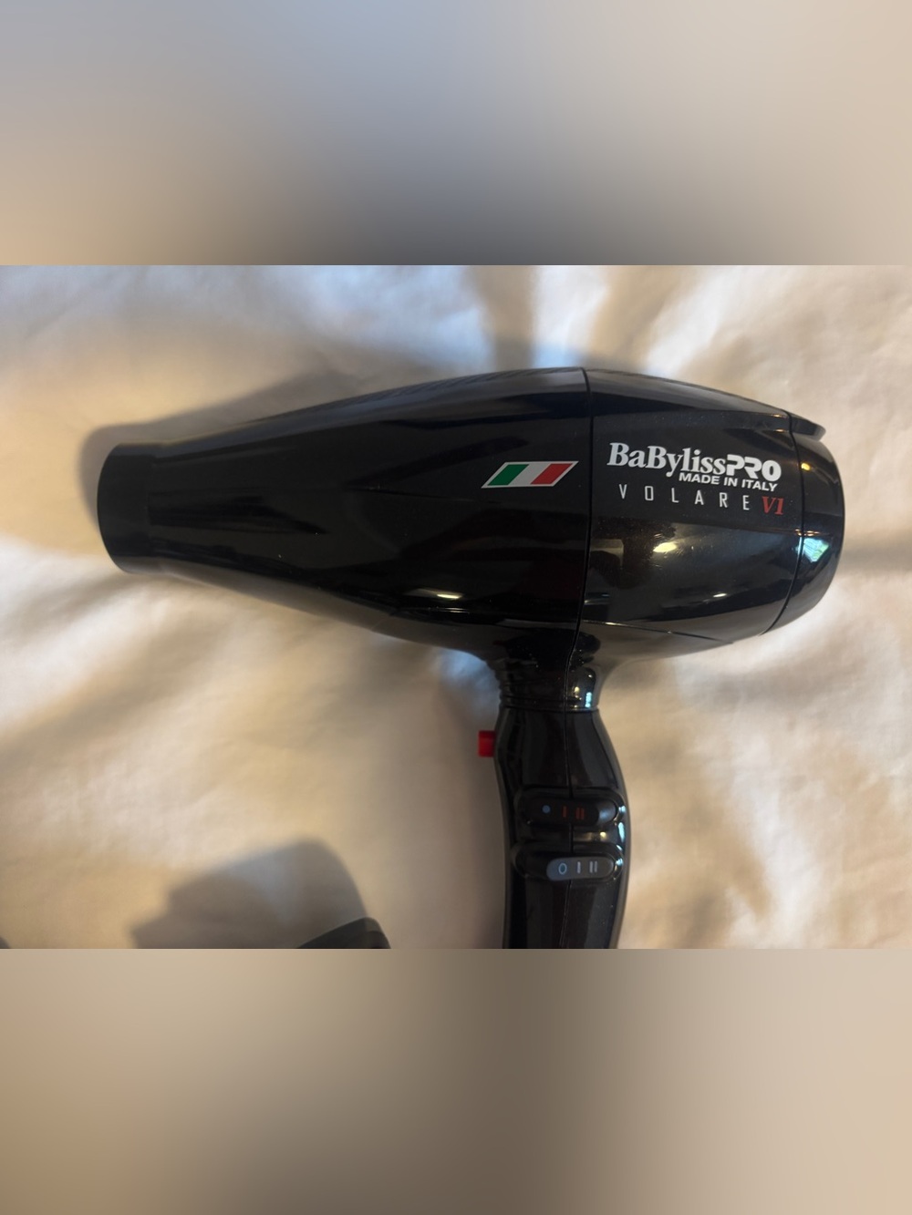 BaBylissPRO Black Hair Dryer with Italian Flag Accent